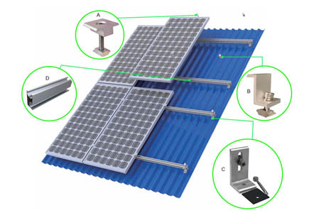 Composants requis pour le montage photovoltaïque sur toit métallique